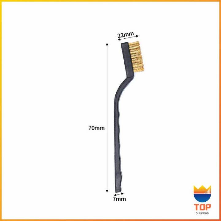 top-แปรงลวดทองเหลือง-แปรงลวดทองเหลืองขัดสนิม-แปรงขัดก้นกะทะ-ราคาต่อแพ็ค-พร้อมส่ง-kitchen-cleaning-brush