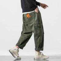 กระเป๋าด้านข้าง Cargo Harem Joggers กางเกงผู้ชาย2023ทหารกองทัพสีเขียวกางเกง Casual Harajuku Streetwear Sweatpant กางเกงชาย Baggy...