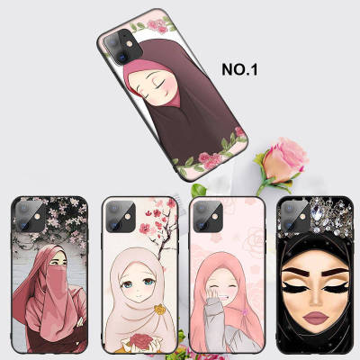 Casing หรับ iPhone 11 12 Mini X Xs XR Pro Max 6+ 6s+ 7+ 8+ 6 7 8 Plus 5 5s SE 2020 77MB Islamic Muslim Hijabi Girls Pattern Phone เคสโทรศัพท์ อ่อนนุ่ม TPU Black ปก