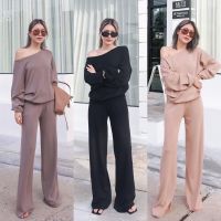 ??NEW OFF SHOULDER SET??(530฿ฟรีส่ง) ชุดไหมพรมเข้าแล้วค่า รอบนี้ทำสไตล์คุณหนู สีคลุมโทน ดูแพง glam