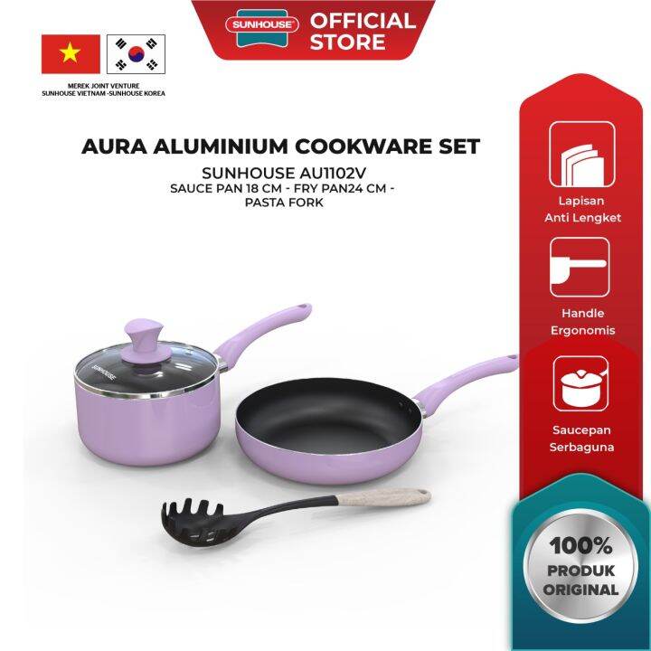 Sunhouse Aura Aluminium Cookware Set AU1102V 1 Set Lazada Indonesia