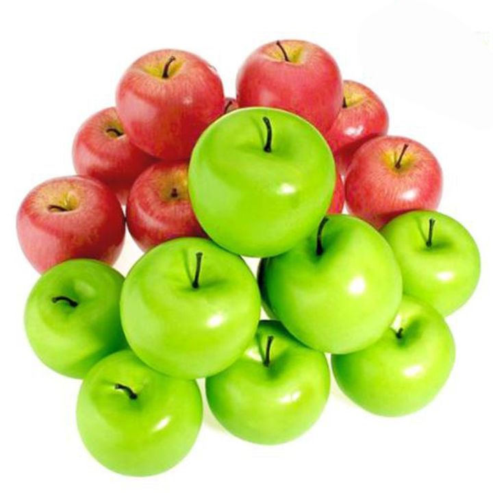 mytools-แอปเปิ้ลผลไม้จำลองแอปเปิ้ลพลาสติก10ชิ้นพร็อพอุปกรณ์ตกแต่งบ้าน3-1-3-3นิ้ว