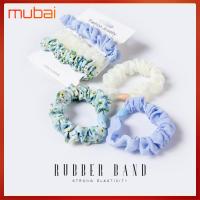 MUBAI 3pcs แฟชั่นสำหรับผู้หญิง ผ้าชีฟองเส้นด้าย scrunchies ที่มัดผม อีลาสติก ยางรัดผม ของใหม่ อุปกรณ์เสริมผม เชือกมัดผม สำหรับผู้หญิง