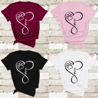 [COD] Cross-border supply factory direct womens T-shirt love printing round neck short-sleeved loose