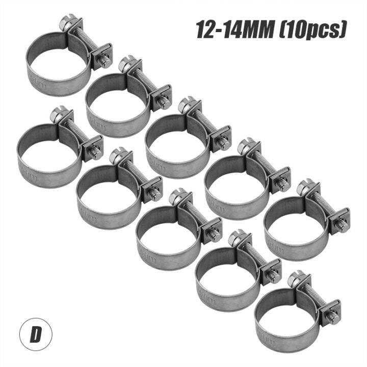 SME 10Pcs Car Fuel Hose Clips Set Mini Carbon Steel Air Hose Clamp
