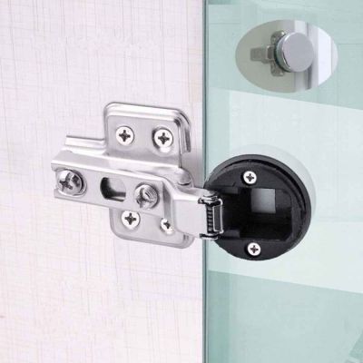 2PCS Home Interior Connector No Hole Glass Door Hinge Furniture Supplies Cabinet Hinge Clip Window Accessories