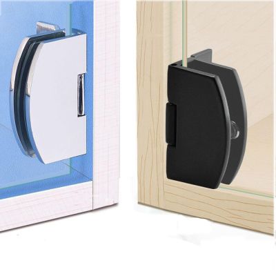 No Hole Glass Door Hinge Cupboard Display Cabinet Clip Interior Accessories Hardware Supplies
