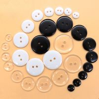 New 9--25mm Two Holes Transparent White Small Buttons Black Suit Pad Button Bread Round Resin Sewing Buttons Diy Scrapbooking Haberdashery