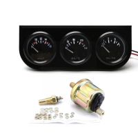 ☑ 3 In 1 52mm Triple Kit Oil Temp Gauge Water Temp Gauge Car Sensor Pressure Meter Oil Meter Volt Gauge R5P9