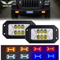 6นิ้ว Flush Mount LED ก้อนทำงาน Light Bar Offroad 12V 24V Spot Flood LED Fog Light สำหรับรถบรรทุก4X4 Atv LED ไฟหน้า