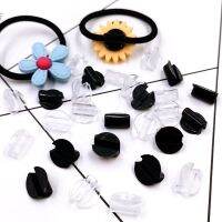 【CW】 50pcs Hair Rope Base Settings Plastic Buckle Holder fit 4mm Rubber Band for Hairband Tie Bow Jewelry Making