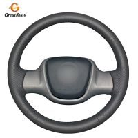 Hand-stitched Black PU Artificial Leather Car Steering Wheel Cover for Smart Fortwo Steering Wheels Accessories