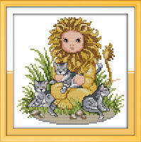 2021Baby loins cross stitch kit cartoon 11ct count canvas stitches embroidery DIY handmade needlework plus