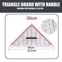 【CW】 20CM/30CM Ruler Protractor With Handle Multi-function Design Stationery