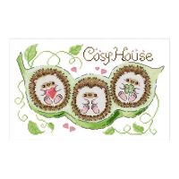 Cross Stitch Stamped Kits Printed Embroidery Cloth Needlepoint Kits Easy Patterns for Pea House 11CT 44X28cm