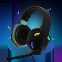 【CW】 G2000 Headphone Light Effect Noise Reduction Strong Bass Stereo Sound Wired Gaming Headset for Home Compatible With PC Laptop