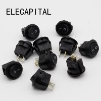 【cw】 5x Small Round 2-Pin 2-Files 3A/250V 6A/125V Rocker Seesaw ！