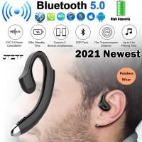 JTZTF Wireless Bone Conduction Bluetooth Earphone Painless Headset Sport Headphone With Microphone Bluetooth 5.0 For Smartphone Over The Ear Headphone