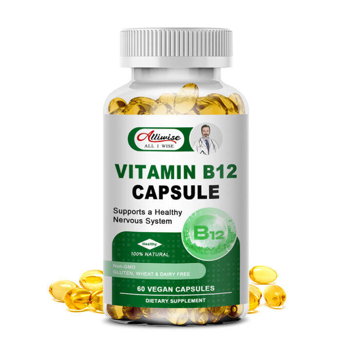 Vitamin B12 500 Mcg Capsules Nervous System Health Support Energy