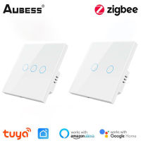 Tuya Zigbee สวิตช์ไฟ APP การควบคุมเสียงสมาร์ทบ้านสวิทช์แผง Interruptor สวิทช์สัมผัสไร้สายทำงานร่วมกับ Alexa Home