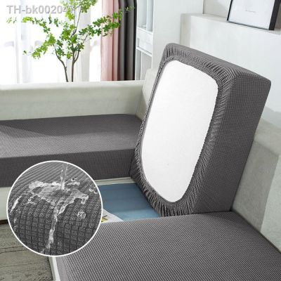 ◕ Waterproof Sofa Seat Cushion Cover Jacquard Polar Fleece Sofa Covers For Living Room Removable Stretch L Shape Couch Slipcover