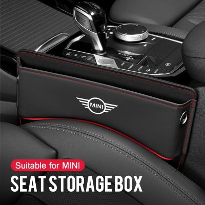 Car Seat Gap Storage Box Leather Belt For Mini One JCW Countryman Cooper F55 F56 R60 WORKS R59 Car Storage Box