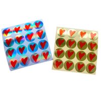 1600pcs High-end waterproof heart gold stickers gift package laser sealing labels sticker round stationery free shipping Stickers Labels