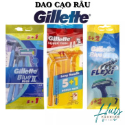 Dao Cạo Râu GILLETTE Super Thin Long-Cán Vàng Blue II Plus