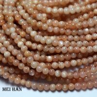 Meiahn (3 strands/set) natural 4mm cheap mixed color orange moonstone smooth round loose beads stone for jewelry making Wires  Leads Adapters