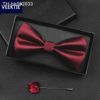 ☌◆ VEEKTIE 2022 New Design Bow ties for men Wedding Party Business Bowtie Butterfly Black Red Blue Cravate Formal Tuxedo Bowtie