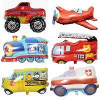 【hot】ↂ Car Foil Balloons School Bus Inflatable Baby Shower Kids Boys Birthday Supplies