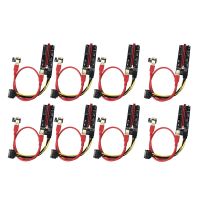 8 Pack PCIe Dual Chip 16X to 1X Powered Riser Adapter Card, 6 PIN &amp; 3 Connector USB 3.0 Cable &amp; 6 Pin Power Cable