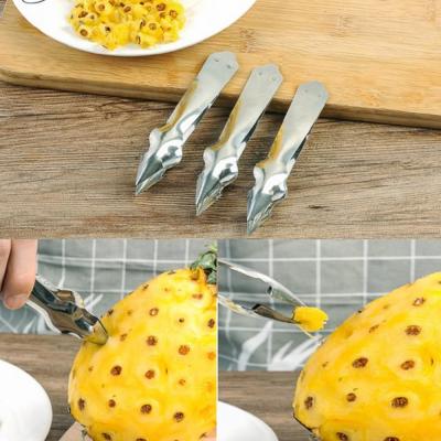 1Pcs Practical Easy Pineapple Slicer Clips Stainless Steel Pineapple Eye Peeler Multifunction Fruit Peeler Kitchen Accessories Graters  Peelers Slicer