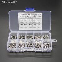 260pcs DIN914 M3 M4 M5 M6 A2 Stainless Steel Cone Point Grub Screws Hexagon Socket Set Screws Assortment Kit NO.6914