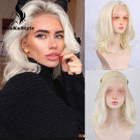 KookaStyle Synthetic Lace Front Wigs for Women Short Bob Lace Wigs Blonde Lace Wig Natural Dream Curl French Pixie Hand Made