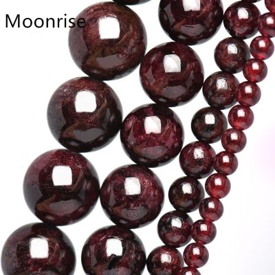 Dark Red Garnet Stone Natural Stone Beads Round Loose Beads For Jewelry Bracelet Necklace Making 15.5