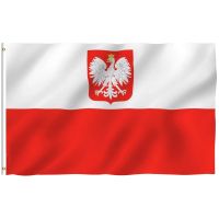 Poland State Ensign Flag Vivid Color and Fade Proof Double Stitched Polish Eagle Flags Polyester with Brass Grommets Home Decor