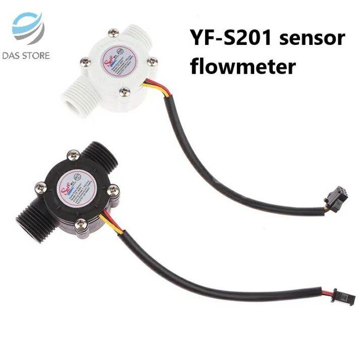 Flow Meter 1/2" Sensor Aliran YF-S201 Water Flowmeter 0.5 Inch YF S201 ...