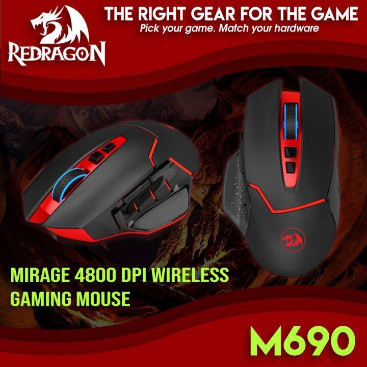 redragon mirage m690 wireless gaming mouse 4800dpi