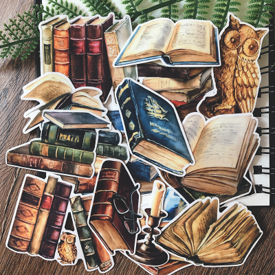 【2023】Vintage Liry Books Stickers Travel Junkl Journal Craft Paper Scrapbooking Craft Diary Album TN Decorative