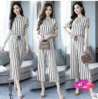 Summer temperament wonmen goddess fan pants suit female fashion 2-piece