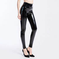 Black Pu Leather Pants Women High Waist Leather Leggings Trousers Women Thick Stretch Pantalon Mujer