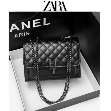 ZARA new ladies bag shoulder bag black rock style soft wallet style  all-match messenger bag handbag original | Lazada PH