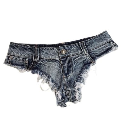 2022 New Womens Sexy Low Waist Tassel Denim Shorts Jeans Thong Short Feminino Beach Summer