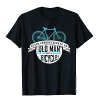 Camisa Mens Never Underestimate An Old Man With A Bicycle Shirt Gift T-Shirts Tops &amp; Tees For Men Fashionable Cotton T Shirts