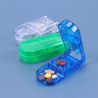 1PC Medicine Box Folding Medicine Drug Pill Cutter Box Portable Storage Case Cutting Drugs Container Medicine  First Aid Storage