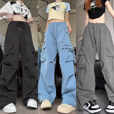 KoreanDress Cargo pants💕Korean style high waisted pants straight leg ...