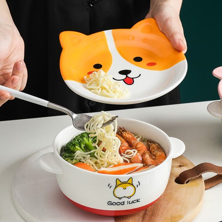 ถ้วยใส่ห้องครัวลายการ์ตูนสำหรับเด็กทารกถ้วยชามข้าวสลัดบะหมี่กึ่งสำเร็จรูปน่ารักลายสัตว์น่ารัก-guanpai4