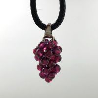 1ชิ้น Granato Rosso Collana Con Ciondolo A Forma Di Uva Pietra Naturale Cristallo Di Quarzo Guarigione Minerale Regrealo Gioielli Di Moda Con Pietre Ziose