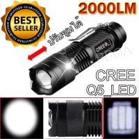 Alpha ไฟฉาย ความสว่างสูง LED CREE Q5 2000 lumens ซูมได้ มีโหมดไฟกระพริบฉุกเฉิน